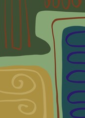 Abstract image for printing. Picture for modern interiors. The picture is painted by hand on a tablet. © neurostructure
