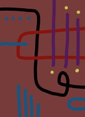 Abstract image for printing. Picture for modern interiors. The picture is painted by hand on a tablet. © neurostructure