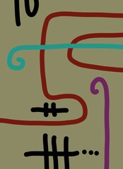 Abstract image for printing. Picture for modern interiors. The picture is painted by hand on a tablet. © neurostructure