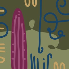 Abstract image for printing. Picture for modern interiors. The picture is painted by hand on a tablet. © neurostructure