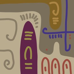 Abstract image for printing. Picture for modern interiors. The picture is painted by hand on a tablet. © neurostructure