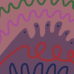 Abstract image for printing. Picture for modern interiors. The picture is painted by hand on a tablet. © neurostructure
