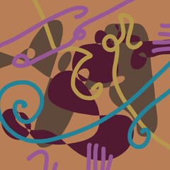 Abstract image for printing. Picture for modern interiors. The picture is painted by hand on a tablet. © neurostructure