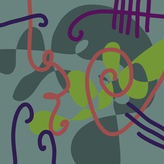 Abstract image for printing. Picture for modern interiors. The picture is painted by hand on a tablet. © neurostructure