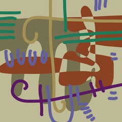 Abstract image for printing. Picture for modern interiors. The picture is painted by hand on a tablet. © neurostructure
