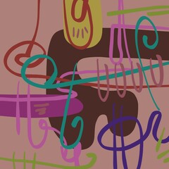 Abstract image for printing. Picture for modern interiors. The picture is painted by hand on a tablet. © neurostructure