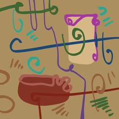 Abstract image for printing. Picture for modern interiors. The picture is painted by hand on a tablet. © neurostructure