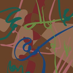 Abstract image for printing. Picture for modern interiors. The picture is painted by hand on a tablet. © neurostructure