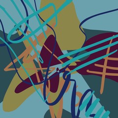 Abstract image for printing. Picture for modern interiors. The picture is painted by hand on a tablet. © neurostructure