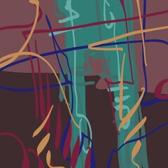 Abstract image for printing. Picture for modern interiors. The picture is painted by hand on a tablet. © neurostructure