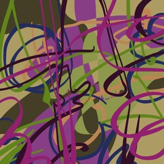Abstract image for printing. Picture for modern interiors. The picture is painted by hand on a tablet. © neurostructure