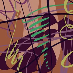 Abstract image for printing. Picture for modern interiors. The picture is painted by hand on a tablet. © neurostructure