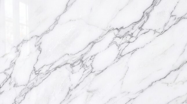 Polished White Marble Texture Background with Grey Veins