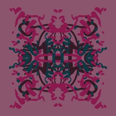 Mandala abstract image for printing. Picture for modern interiors. The picture is painted by hand on a tablet. © neurostructure