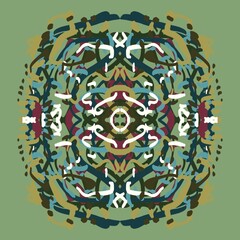 Mandala abstract image for printing. Picture for modern interiors. The picture is painted by hand on a tablet. © neurostructure