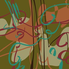 Abstract image for printing. Picture for modern interiors. The picture is painted by hand on a tablet. © neurostructure