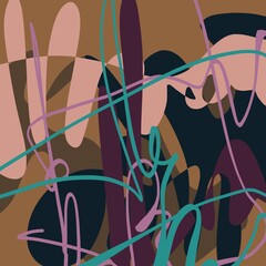 Abstract image for printing. Picture for modern interiors. The picture is painted by hand on a tablet. © neurostructure