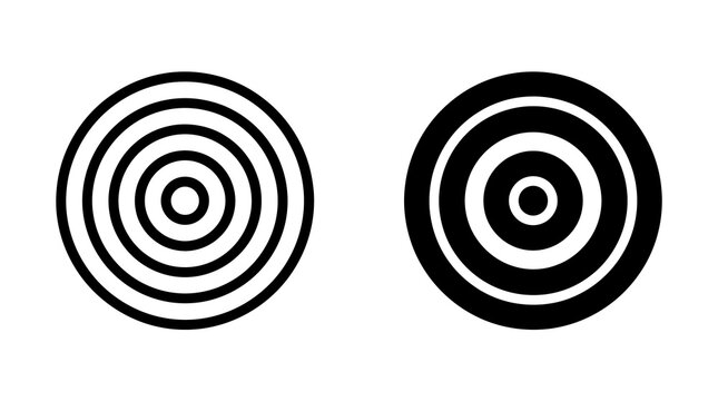 Concentric circles target icons for precision focus and abstract graphic design elements.