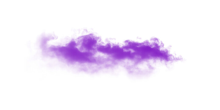 Vibrant purple cloud graphic element for digital design with transparent background