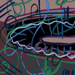 Abstract image for printing. Picture for modern interiors. The picture is painted by hand on a tablet. © neurostructure