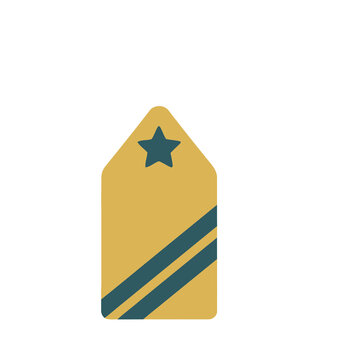 Military rank insignia with star and stripes