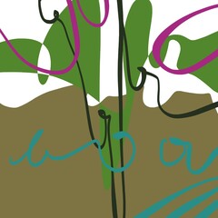 Abstract image for printing. Picture for modern interiors. The picture is painted by hand on a tablet. © neurostructure