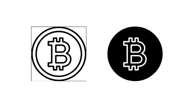 Bitcoin cryptocurrency coin vector icon set for financial technology and digital payment systems.