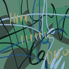 Abstract image for printing. Picture for modern interiors. The picture is painted by hand on a tablet. © neurostructure