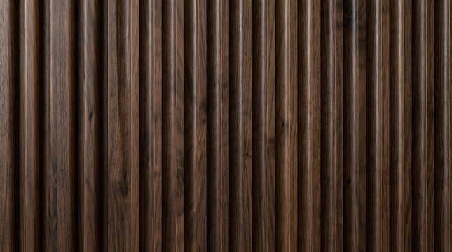 Dark brown wooden wall panels featuring vertical ribbed textures and natural grain patterns creates a sophisticated modern aesthetic suitable for professional interior design and luxury architecture
