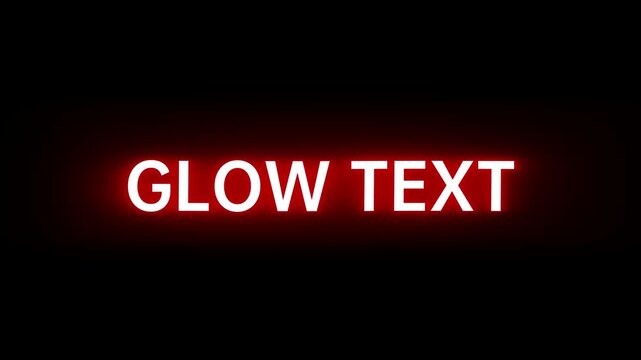 Glow featuring bright white capital letters spelling glow text surrounded by a soft red aura set against a completely dark black backdrop for dramatic emphasis.