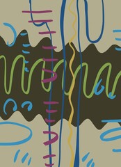 Abstract image for printing. Picture for modern interiors. The picture is painted by hand on a tablet. © neurostructure