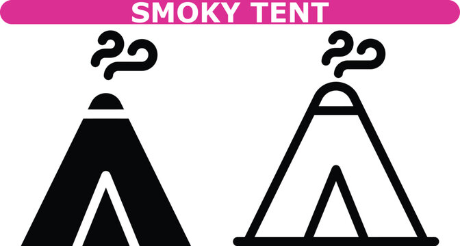 Teepee tent icon set, vector solid and outline collection of Native American wigwam symbols, traditional tribal dwelling, and historical indigenous culture elements

