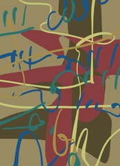 Abstract image for printing. Picture for modern interiors. The picture is painted by hand on a tablet. © neurostructure