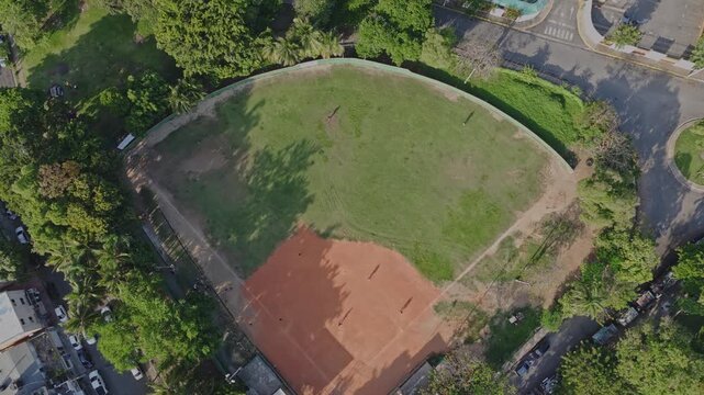 Aerial view of Jardines del Sur baseball field, Dominican Republic.
