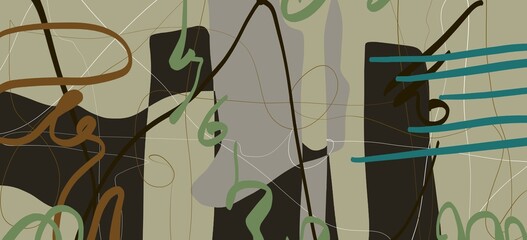 Abstract image for printing. Picture for modern interiors. The picture is painted by hand on a tablet. © neurostructure