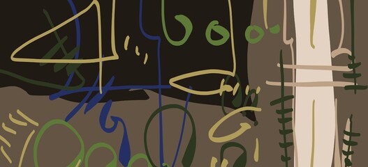 Abstract image for printing. Picture for modern interiors. The picture is painted by hand on a tablet. © neurostructure