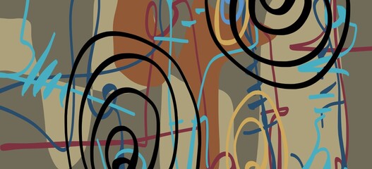 Abstract image for printing. Picture for modern interiors. The picture is painted by hand on a tablet. © neurostructure