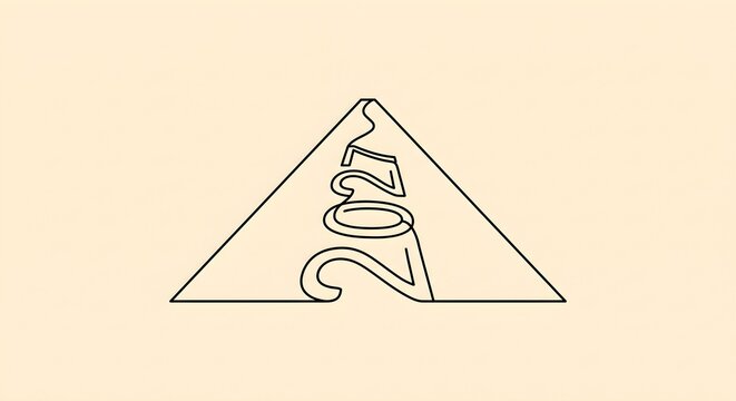Minimalist Line Art Triangle Design with 2027 Typography