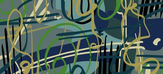 Abstract image for printing. Picture for modern interiors. The picture is painted by hand on a tablet. © neurostructure