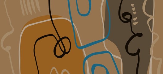 Abstract image for printing. Picture for modern interiors. The picture is painted by hand on a tablet. © neurostructure