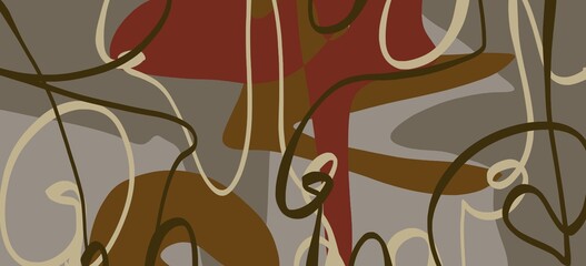 Abstract image for printing. Picture for modern interiors. The picture is painted by hand on a tablet. © neurostructure
