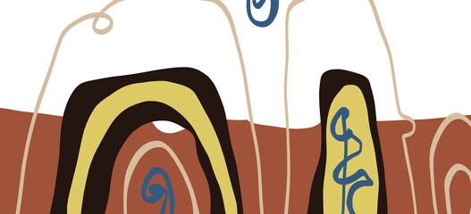Abstract image for printing. Picture for modern interiors. The picture is painted by hand on a tablet. © neurostructure