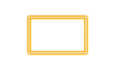 Glowing orange neon rectangular frame isolated on transparent background © fatima