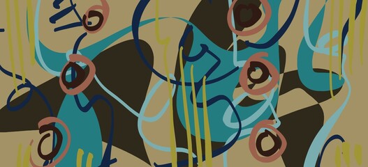 Abstract image for printing. Picture for modern interiors. The picture is painted by hand on a tablet. © neurostructure