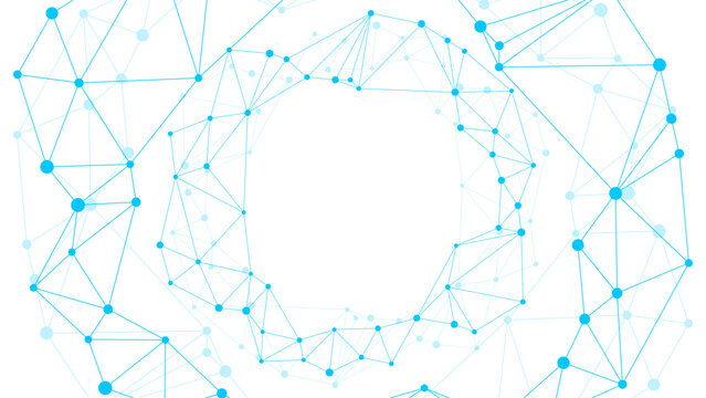 Abstract Blue Network Connection Background. Modern Digital Technology Backdrop. Vector Illustration