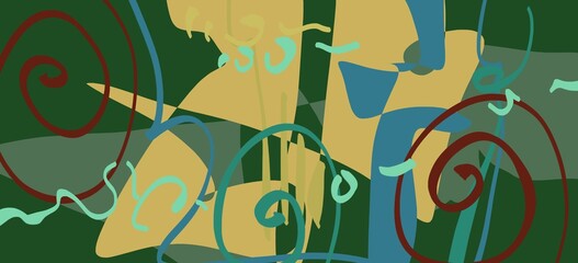 Abstract image for printing. Picture for modern interiors. The picture is painted by hand on a tablet. © neurostructure