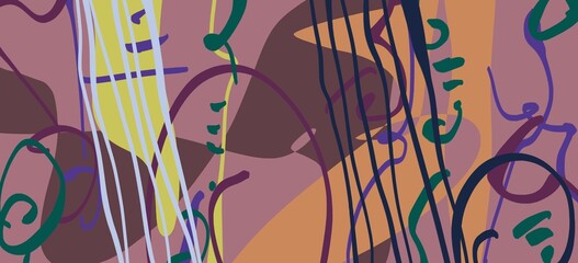 Abstract image for printing. Picture for modern interiors. The picture is painted by hand on a tablet. © neurostructure
