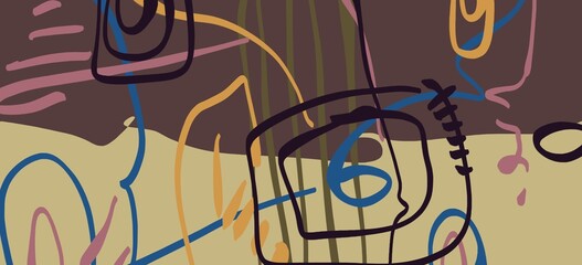 Abstract image for printing. Picture for modern interiors. The picture is painted by hand on a tablet. © neurostructure