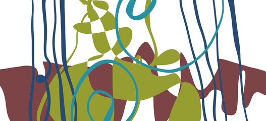 Abstract image for printing. Picture for modern interiors. The picture is painted by hand on a tablet. © neurostructure