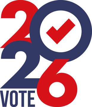 US Midterm Elections 2026. Vote 2026. Vote day. US Election. American flag Patriotic poster. Web banner. Vector illustration
